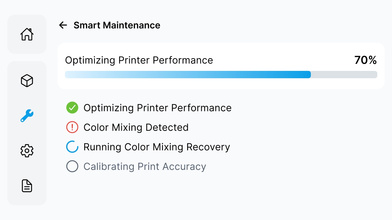 Smart Maintenance detects color mixing