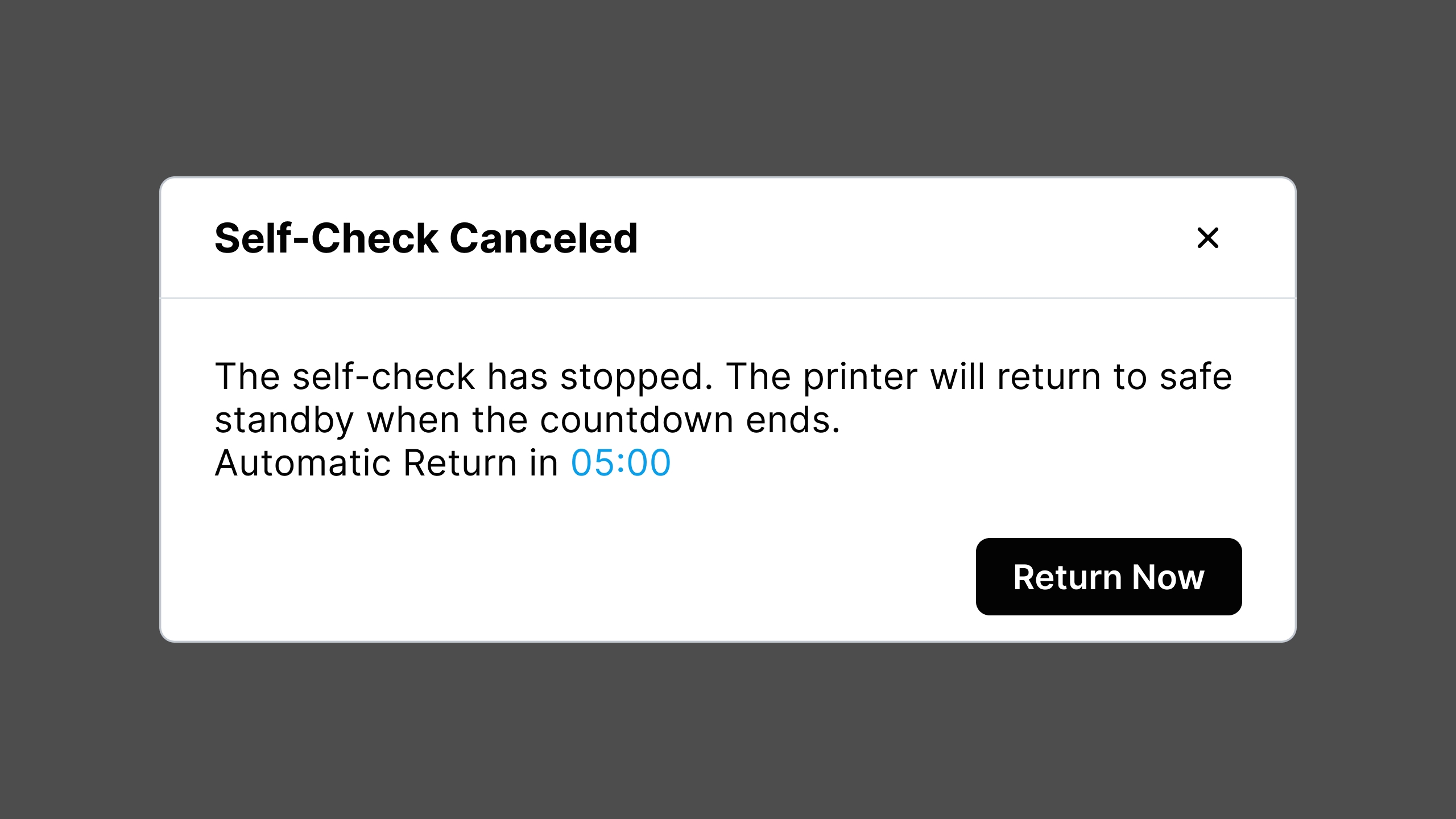 Self‑Check Cancel