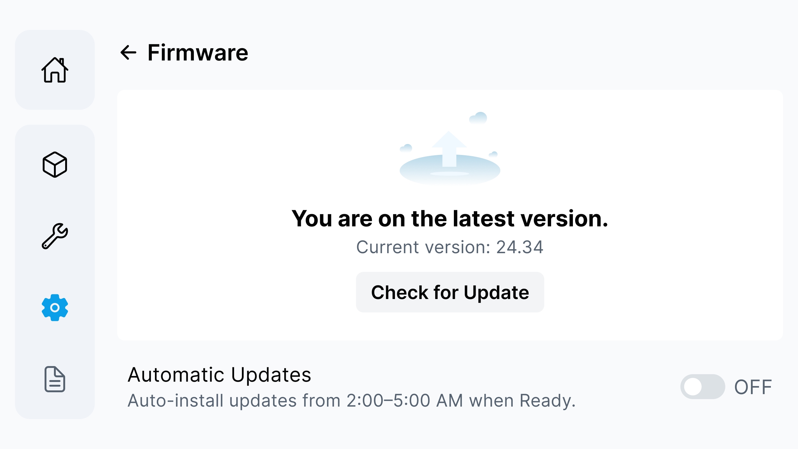 Firmware page: latest version