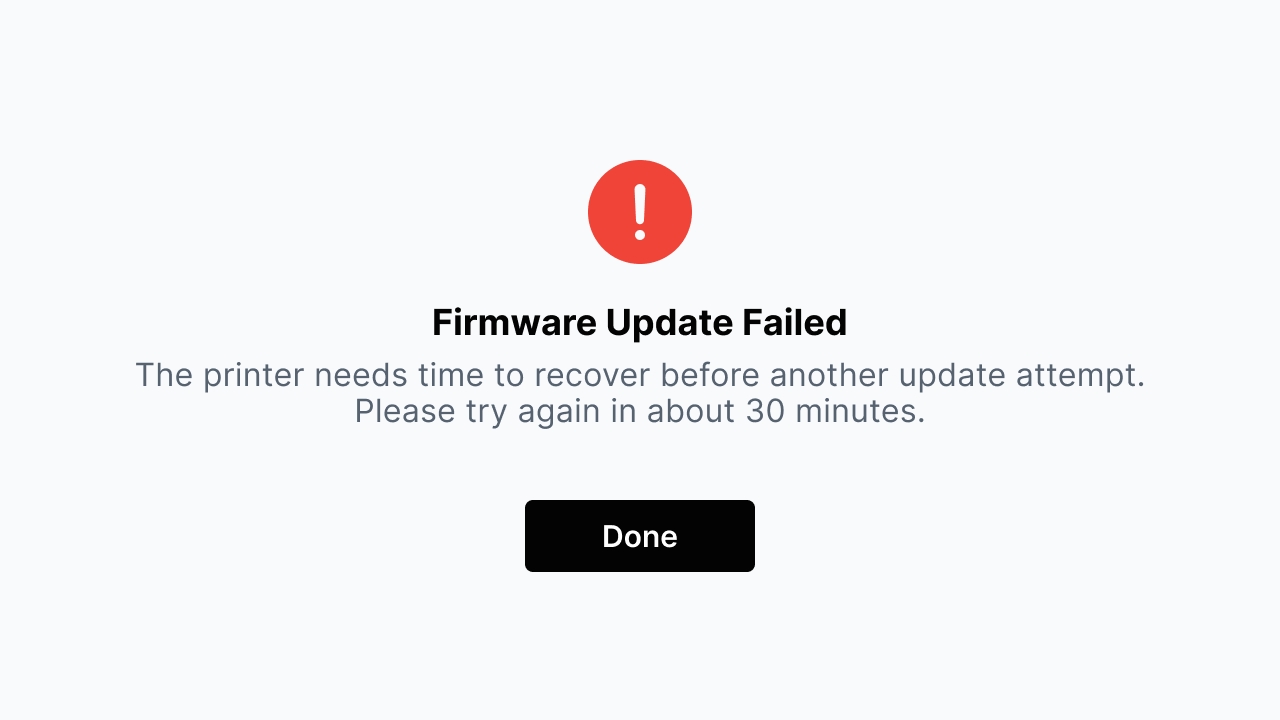 Firmware update failed