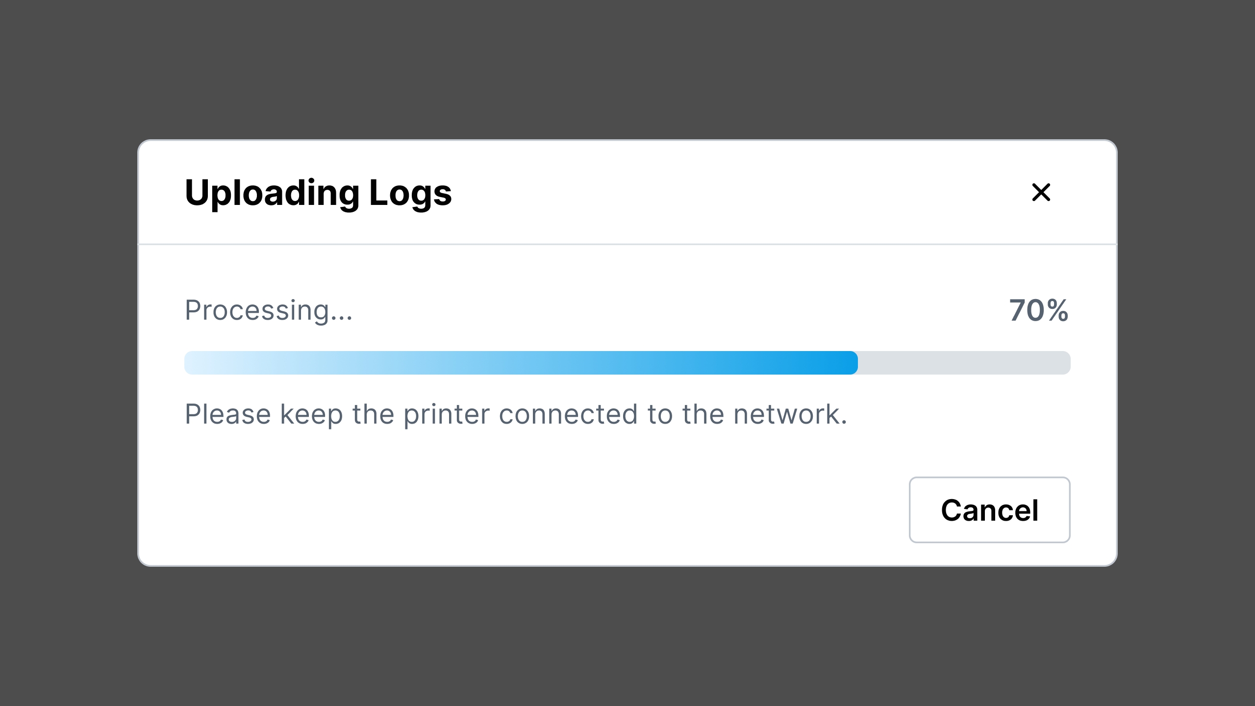 Uploading Logs: keep the network connected