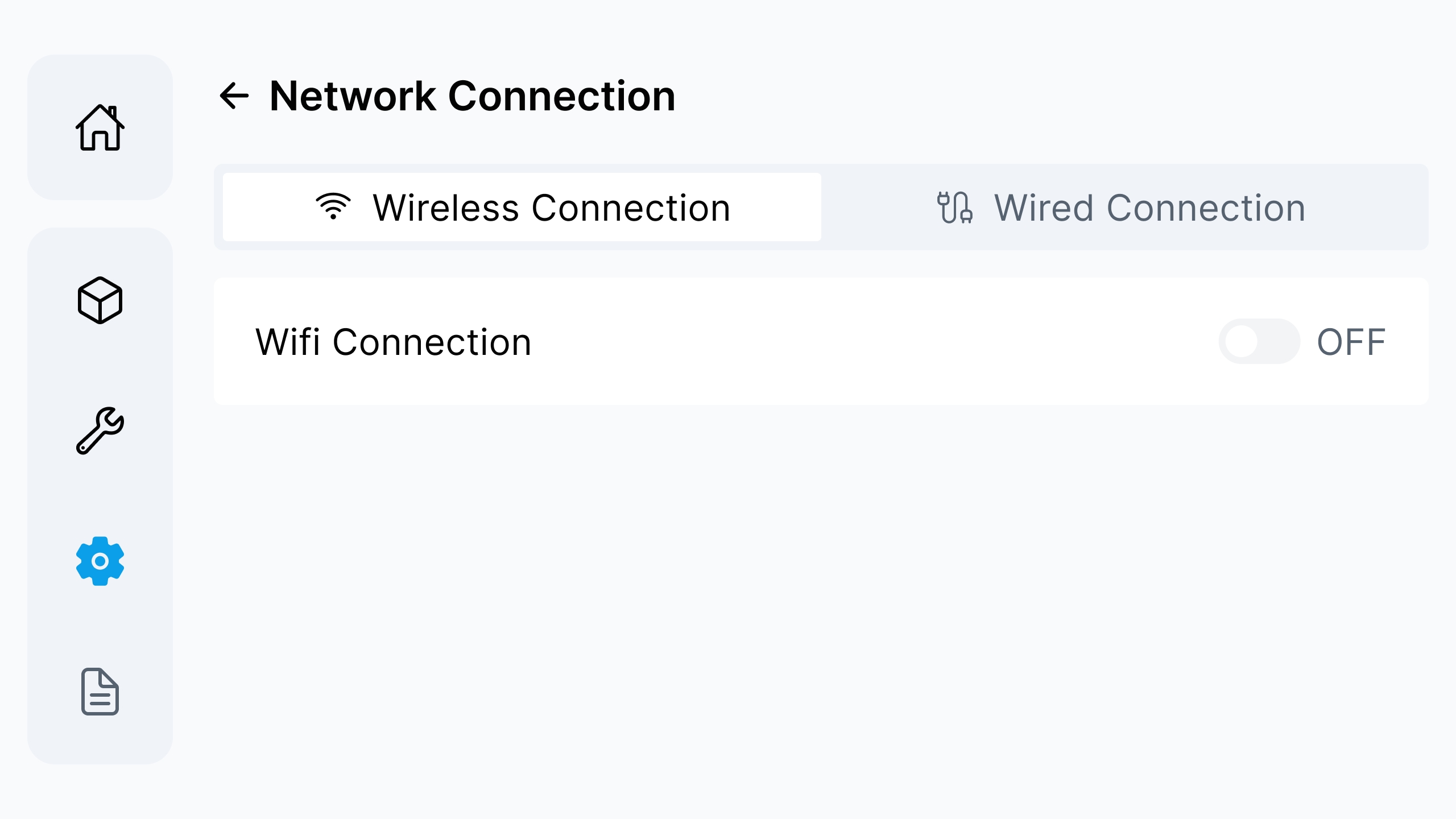 Wifi Connection OFF: wireless network disabled