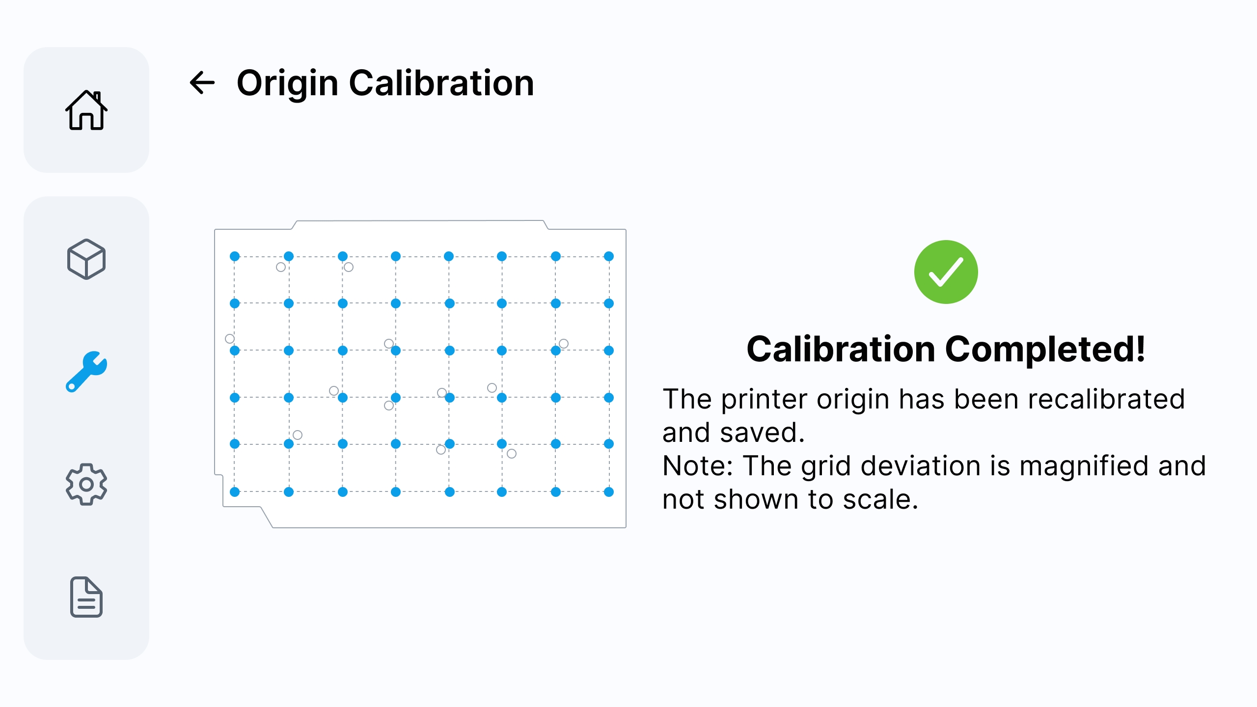 Origin Calibration complete