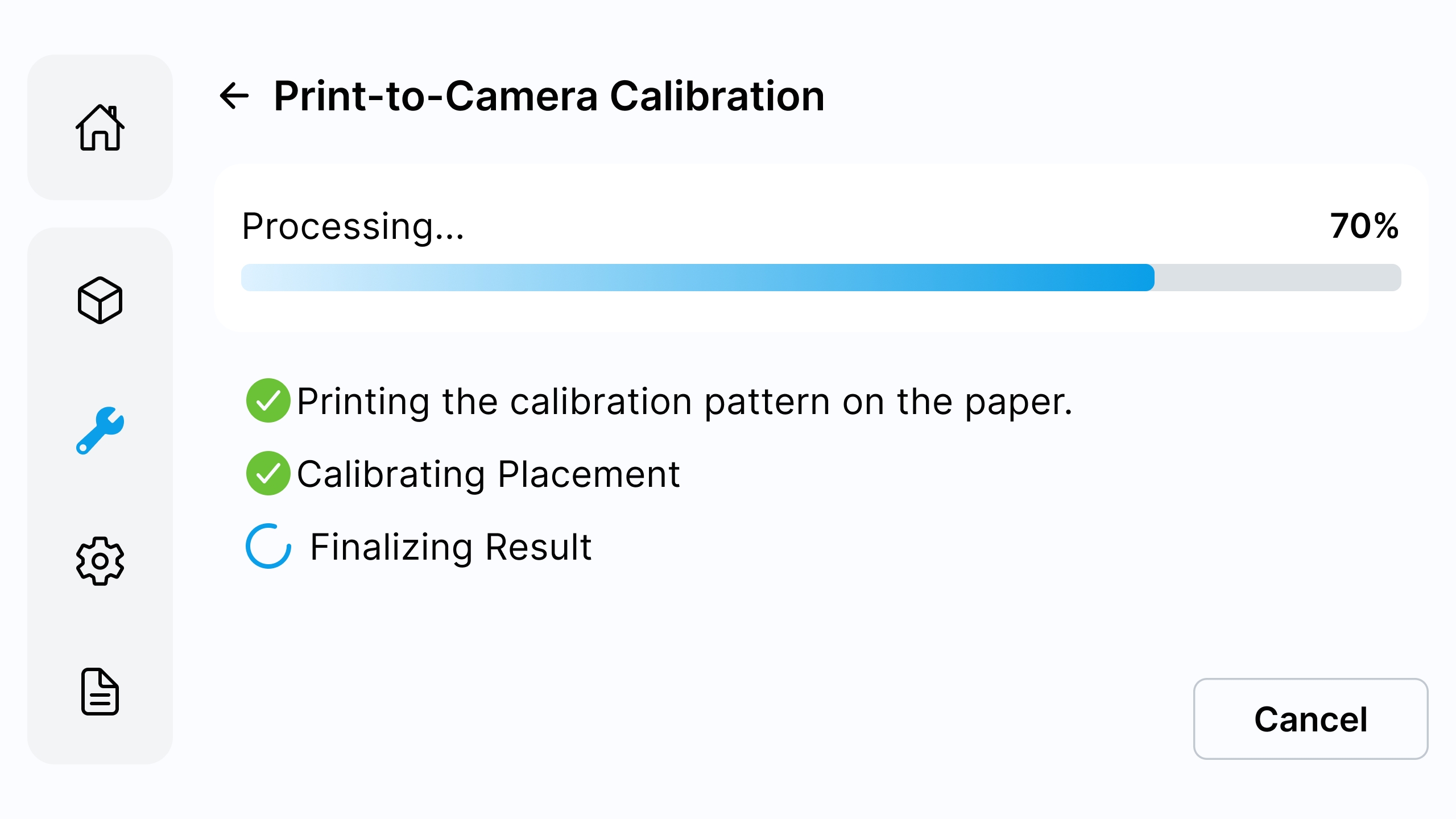 Print-to-Camera Calibration in progress