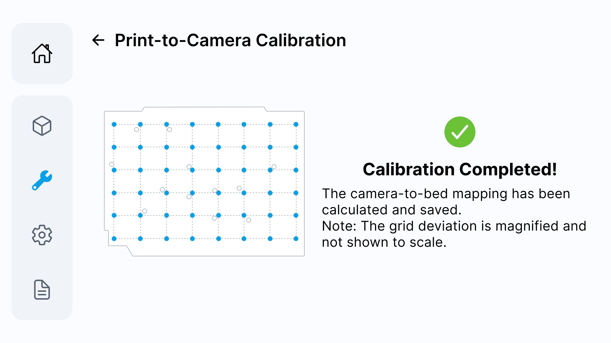 Print-to-Camera Calibration complete