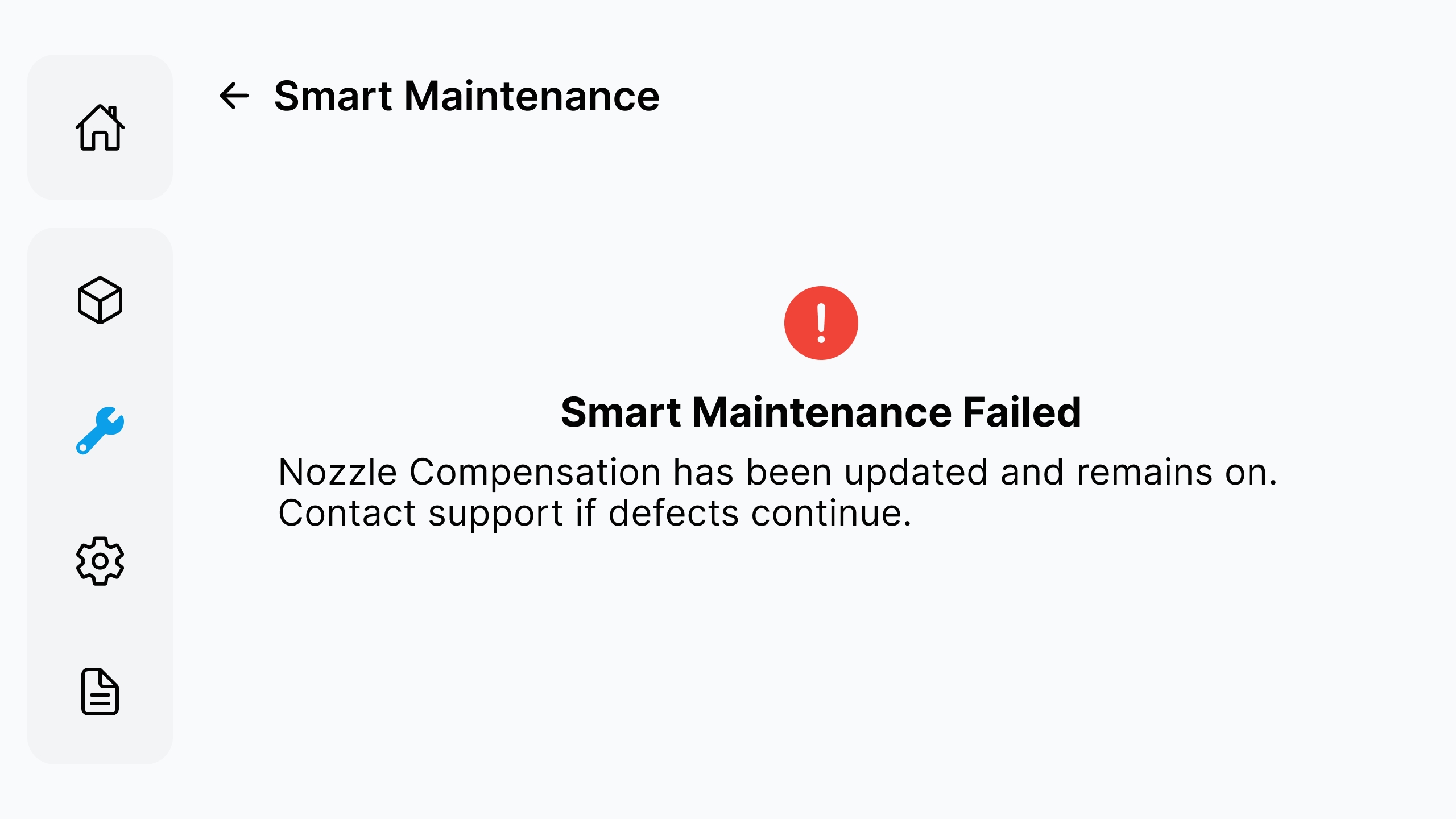 Smart Maintenance Failed