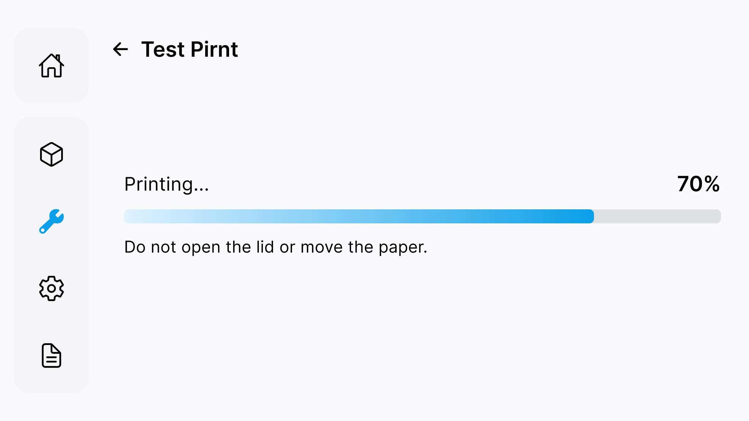 Test print in progress