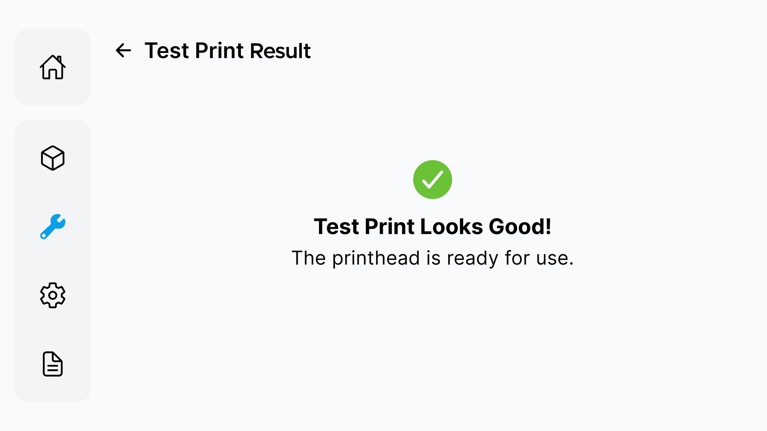 Test print result