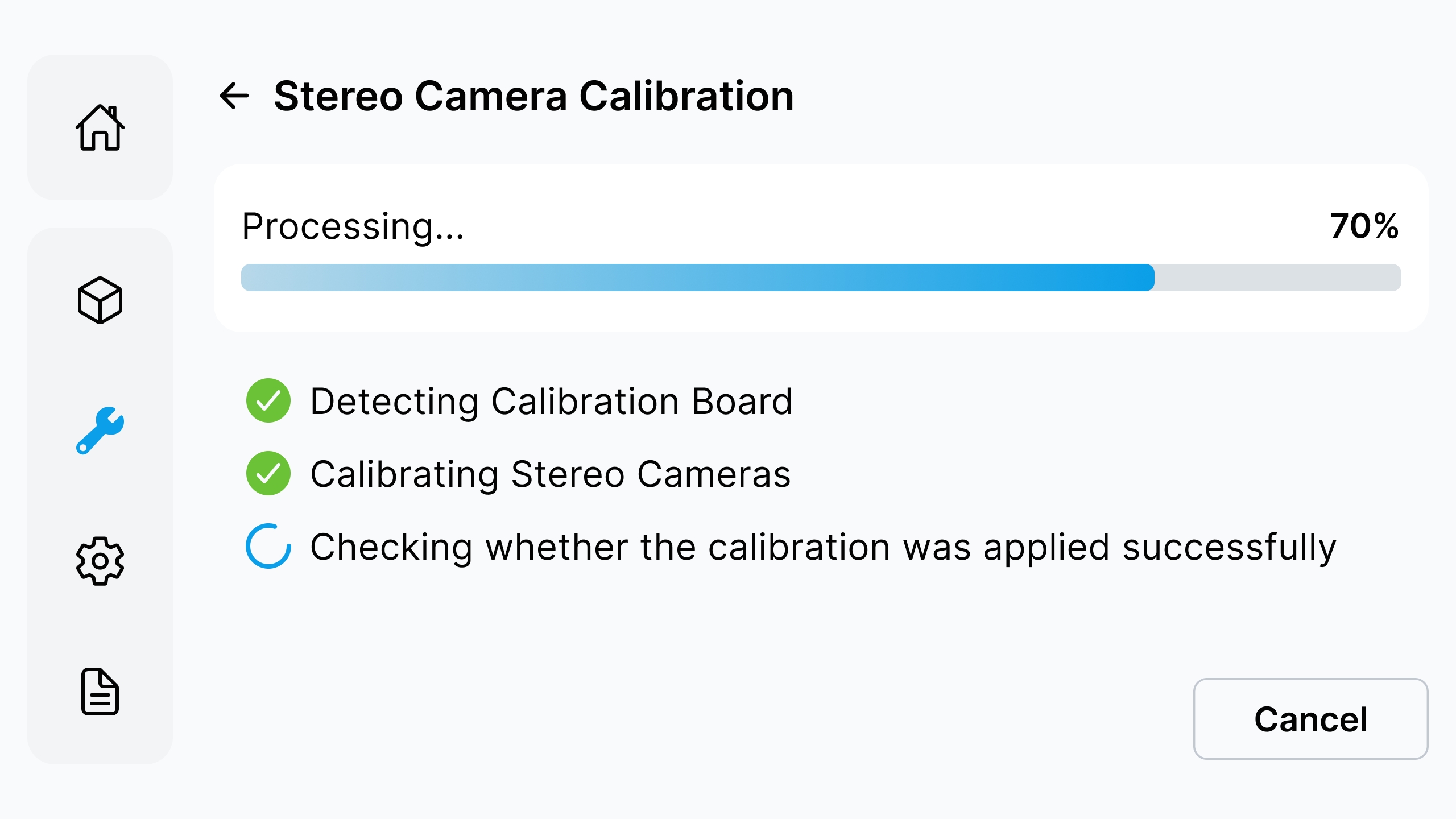 Stereo Camera Calibration in progress