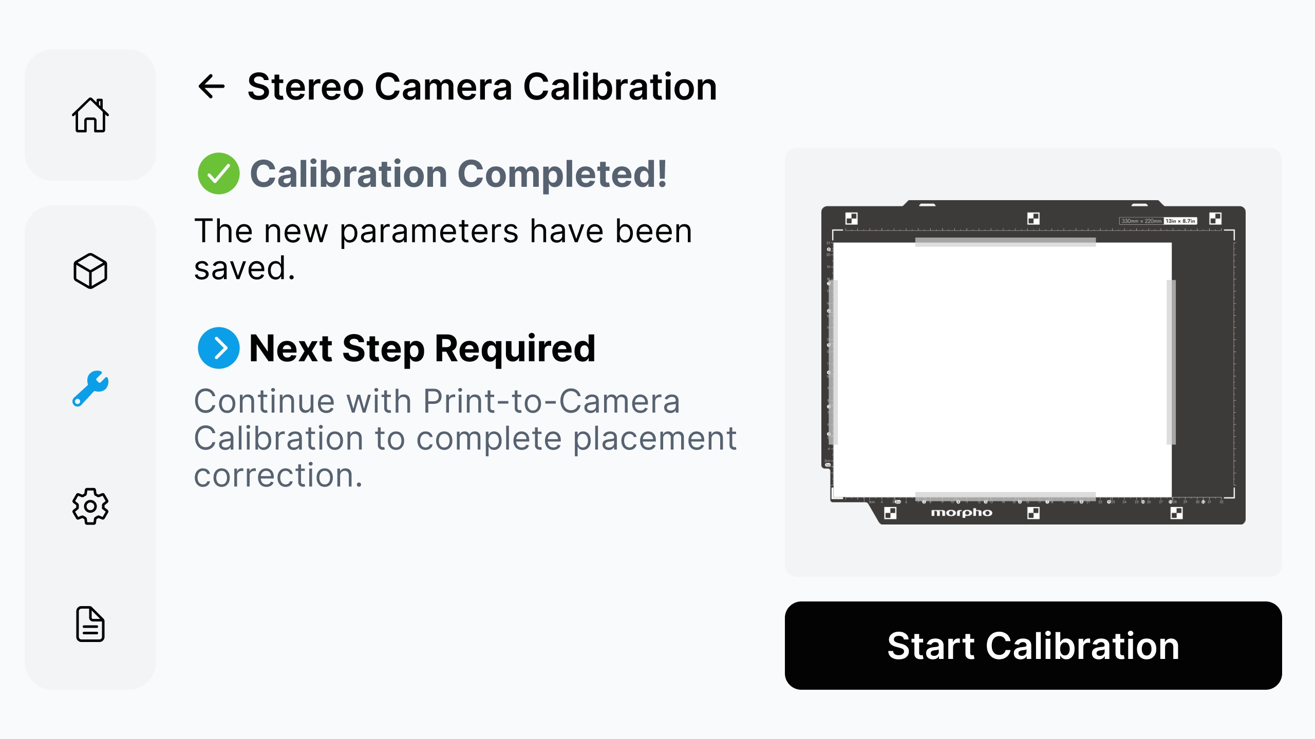 Stereo Camera Calibration complete