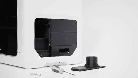 Install the external exhaust adapter cover