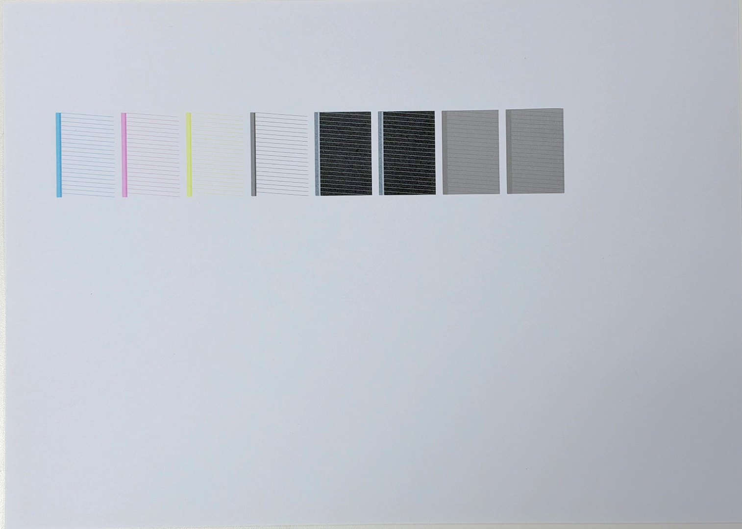 Test print showing a printhead in good condition