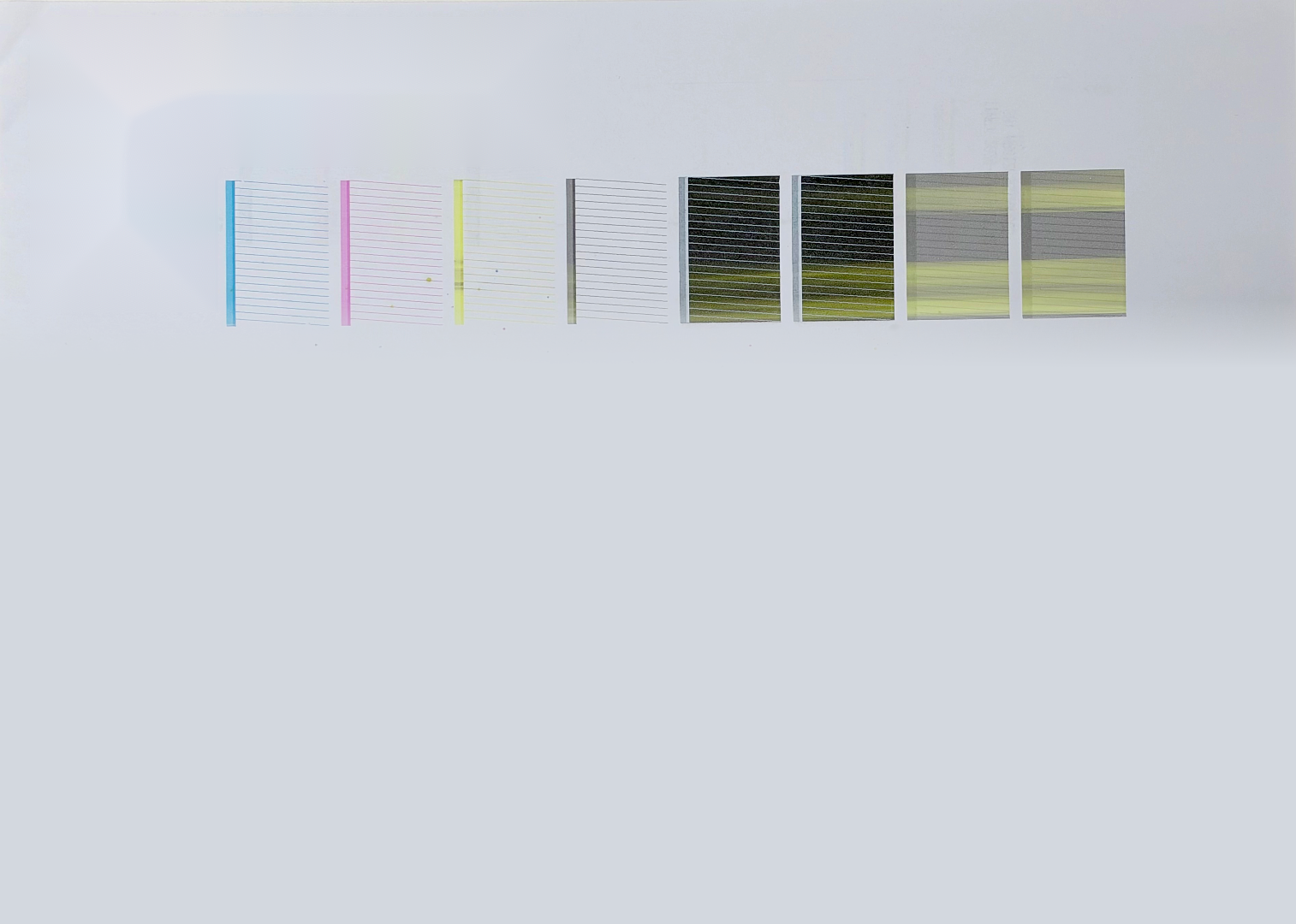 Test print showing color mixing