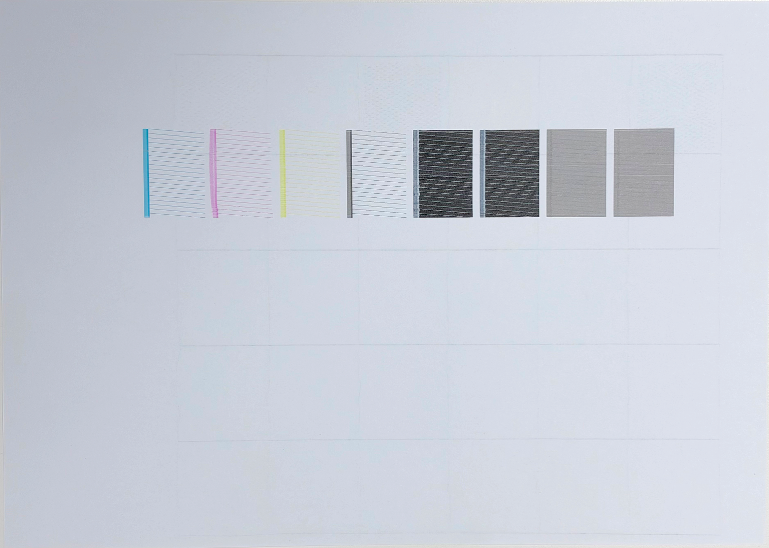 Test print showing deflected spray