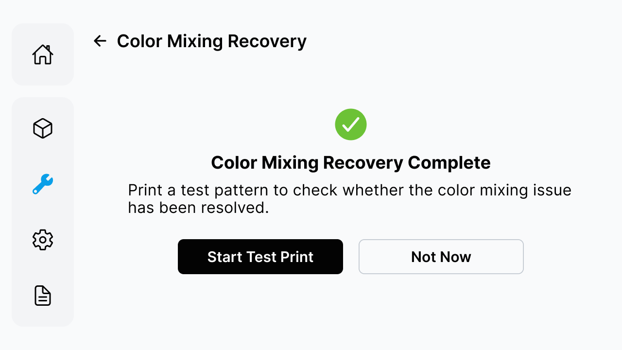 Color Mixing Recovery complete