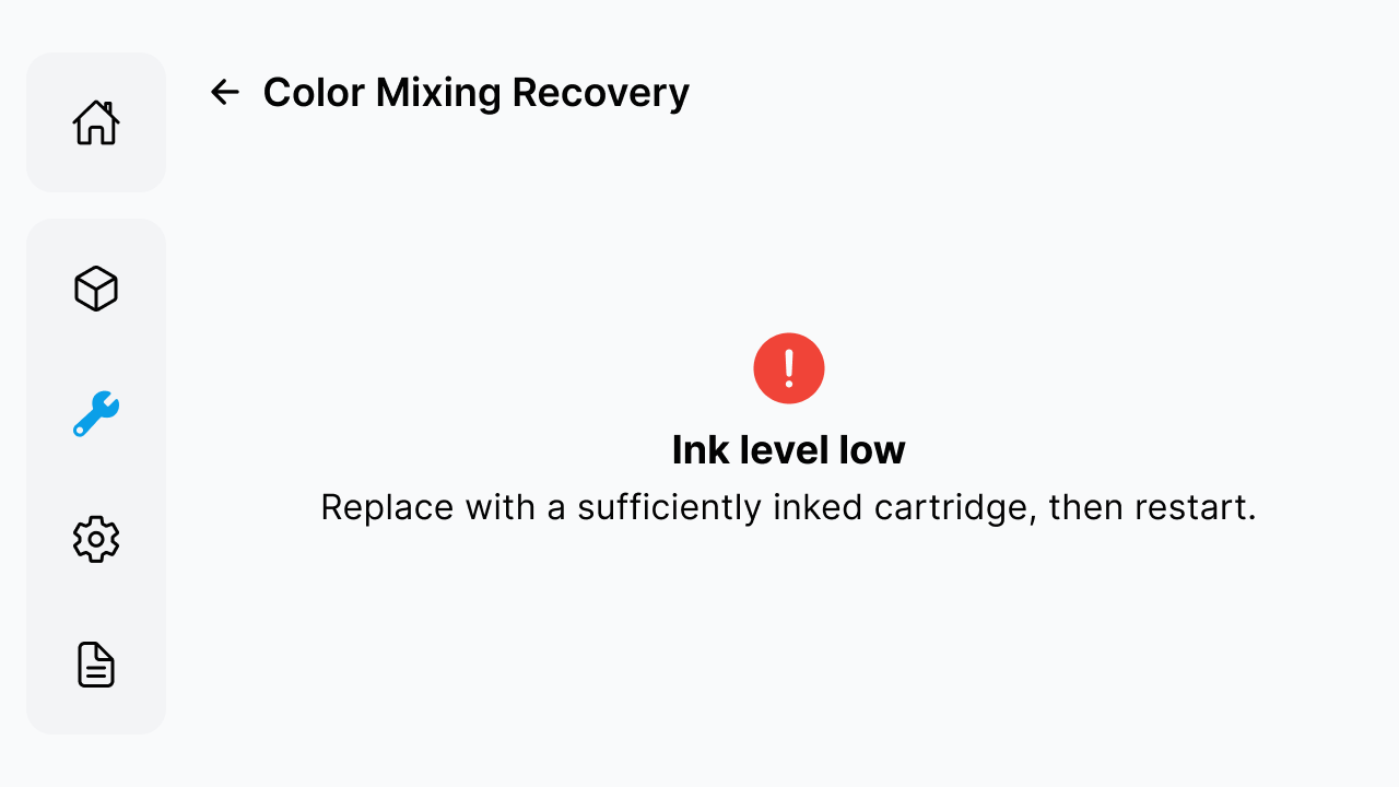 Ink level low message