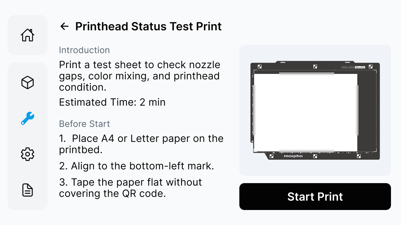 Select Printhead Status Test Print on the printer screen
