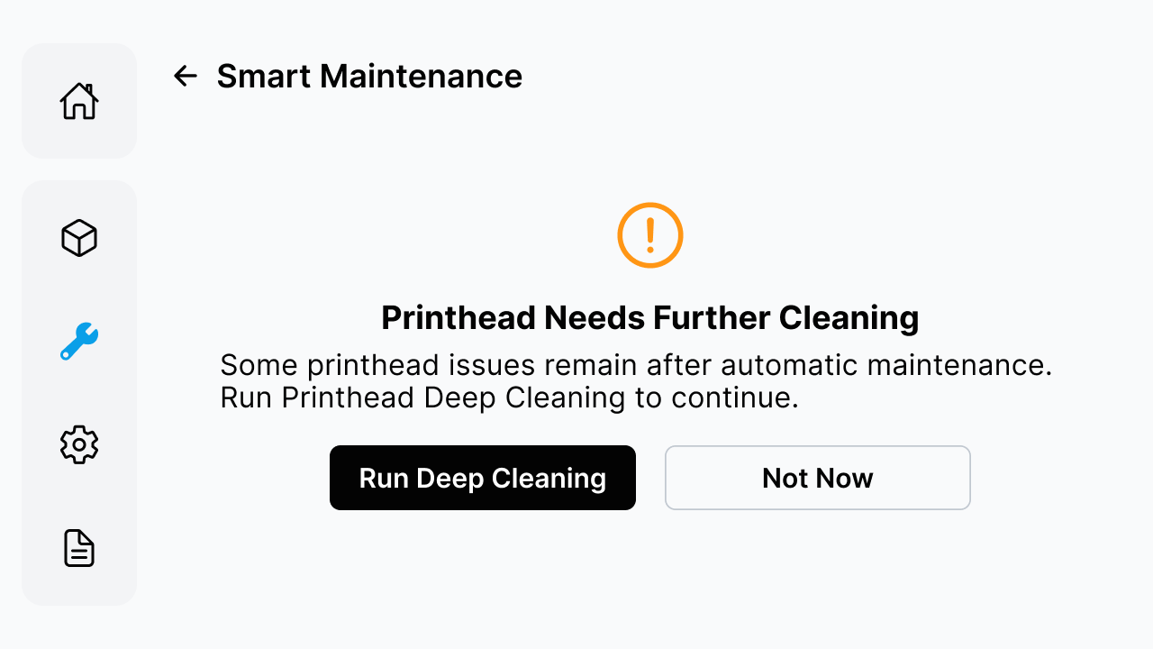 Smart Maintenance prompt for further cleaning