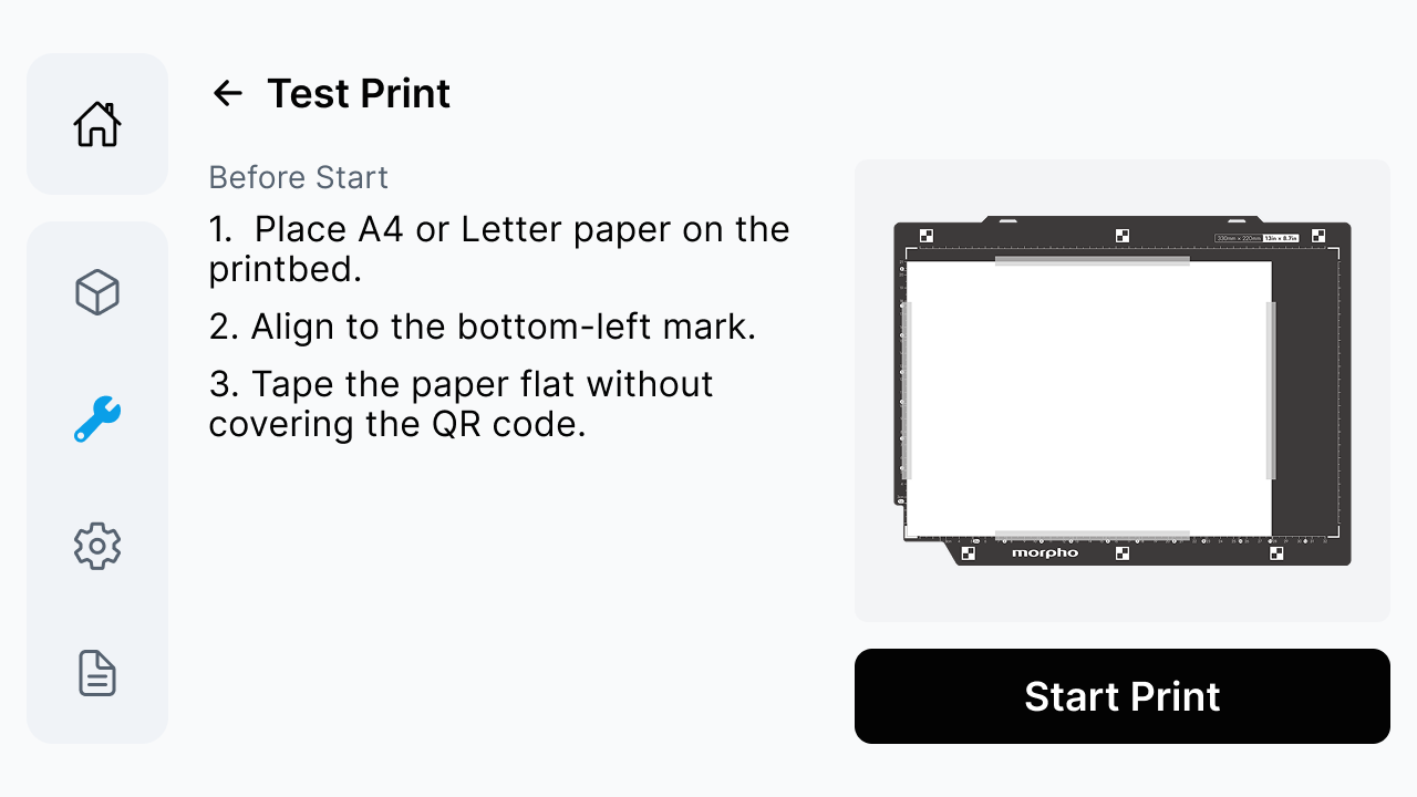 Start the test print